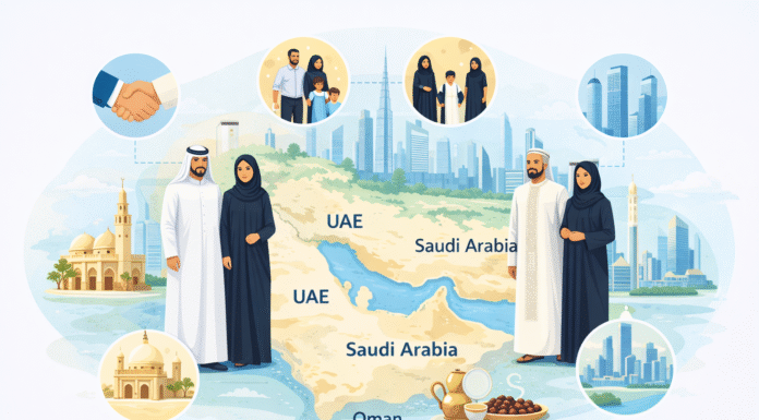 Culture in the Gulf: A Complete Guide for Expats and Newcomers Culture in the Gulf showing traditional dress, hospitality, and modern city life