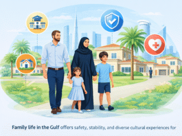 Happy expatriate family living in Gulf countries