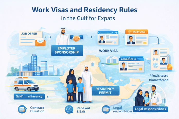 Understanding work visas and residency rules is essential for expatriates in the Gulf.