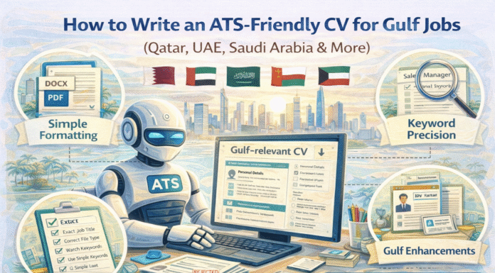 How to Write an ATS-Friendly CV for Gulf Jobs: Qatar, UAE, Saudi Arabia Guide 2026 ATS-friendly CV for Gulf jobs: Guide to resume tips for Qatar, UAE, Saudi Arabia expats 2026