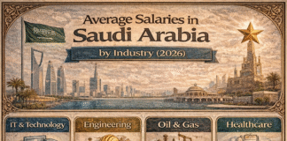 Average Salaries in Saudi Arabia by Industry (2026 Guide) Average salaries in Saudi Arabia by industry showing monthly pay ranges in 2026