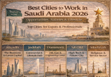 Best Cities to Work in Saudi Arabia (2026): Opportunities, Salaries & Lifestyle Best cities to work in Saudi Arabia showing job opportunities and lifestyle in 2026