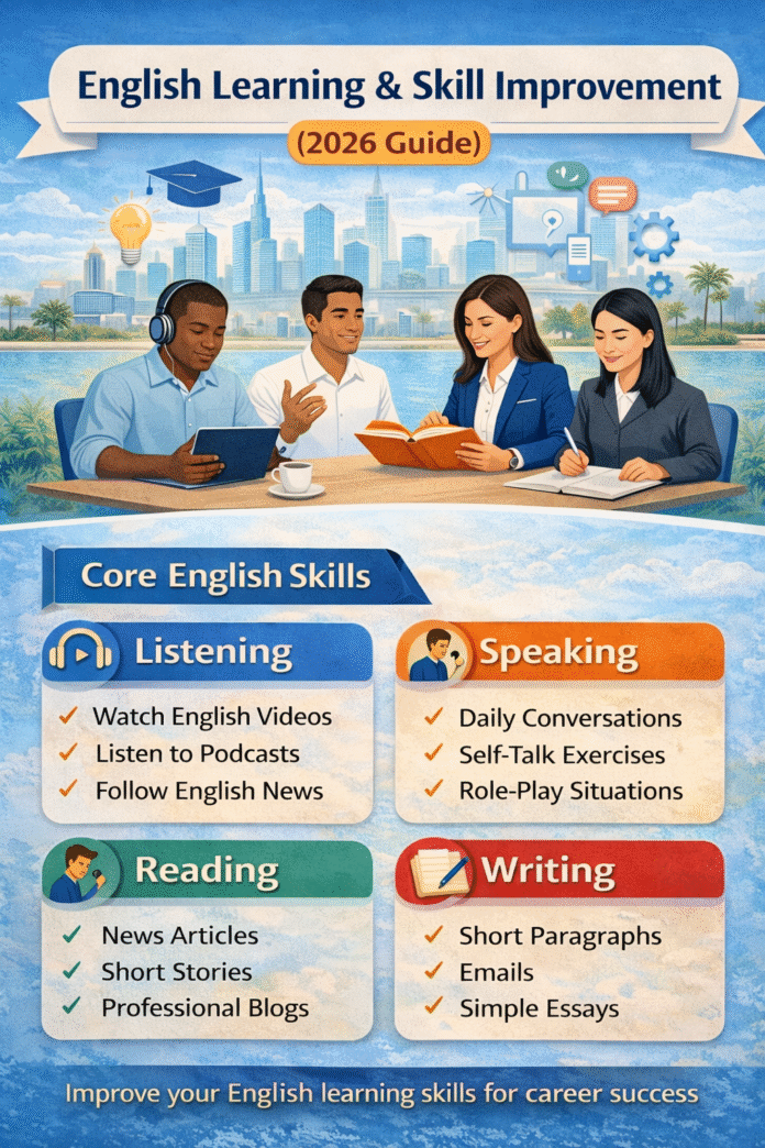 English learning and skill improvement for career growth
