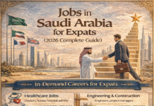 Jobs in Saudi Arabia for Expats (2026 Complete Guide) Jobs in Saudi Arabia for expats showing in-demand careers, salaries, and hiring sectors in 2026