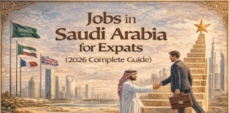 Jobs in Saudi Arabia for Expats (2026 Complete Guide) Jobs in Saudi Arabia for expats showing in-demand careers, salaries, and hiring sectors in 2026