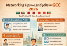 Networking Tips to Land Jobs in GCC (2026) Professional networking tips for landing jobs in GCC countries including LinkedIn, events, and industry connections