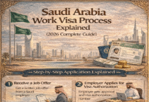 Saudi Arabia Work Visa Process Explained (2026 Complete Guide) Saudi Arabia work visa process showing step-by-step application, required documents, and processing time in 2026