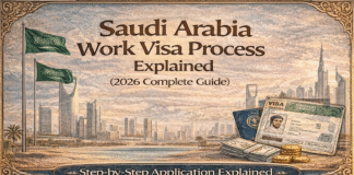 Saudi Arabia Work Visa Process Explained (2026 Complete Guide) Saudi Arabia work visa process showing step-by-step application, required documents, and processing time in 2026