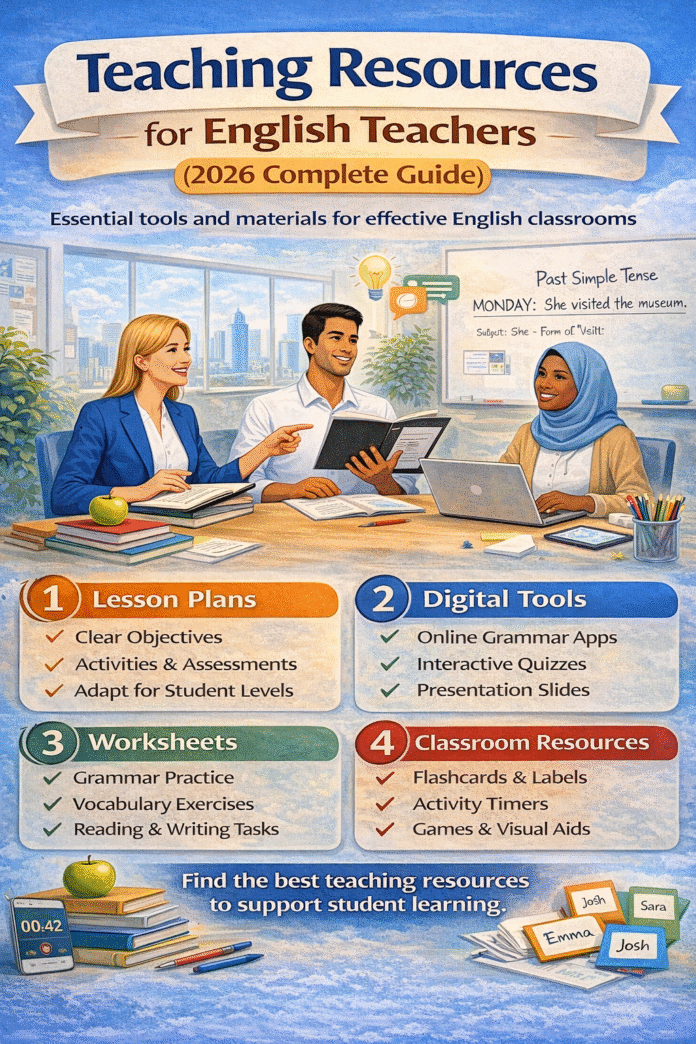 teaching resources for English teachers classroom tools