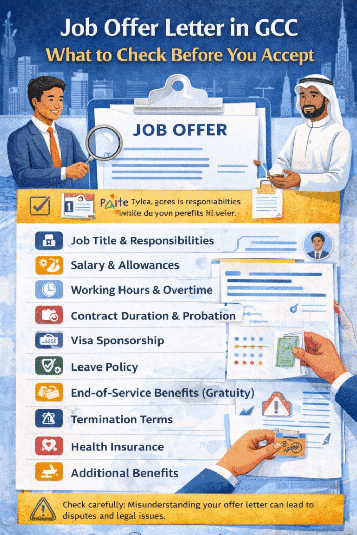 Job offer letter in GCC checklist for expats