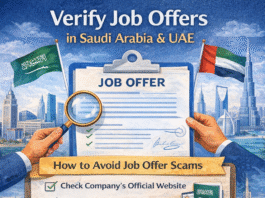 Checklist to verify job offers in Saudi Arabia and UAE and avoid scams