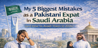 My 5 Biggest Mistakes as a Pakistani Expat in Saudi Arabia (and How to Avoid Them in 2026) Pakistani expats in Saudi Arabia common mistakes infographic