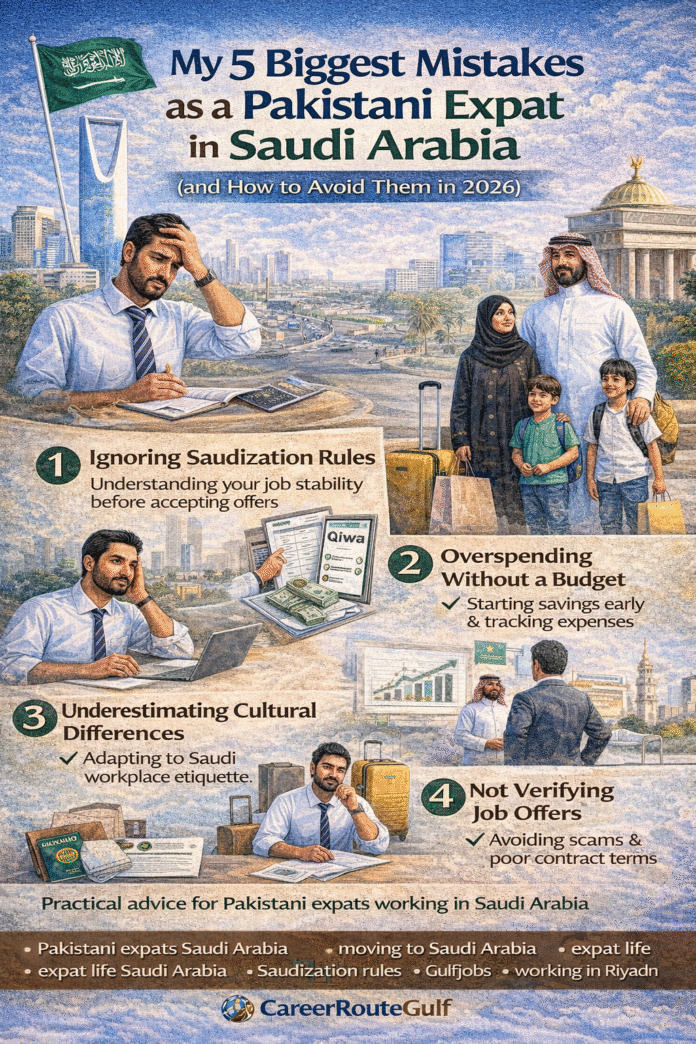 Pakistani expats in Saudi Arabia common mistakes infographic