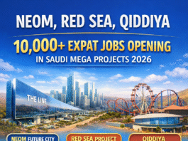 Latest Saudi jobs 2026 NEOM Red Sea Qiddiya vacancies infographic