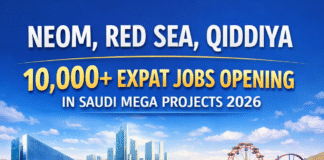 Latest Saudi Jobs 2026: 10,000+ Vacancies in NEOM, Red Sea and Qiddiya Projects Latest Saudi jobs 2026 NEOM Red Sea Qiddiya vacancies infographic