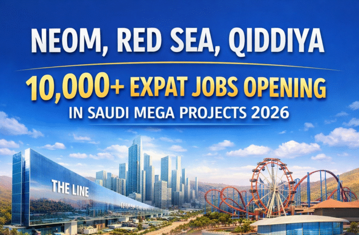 Latest Saudi jobs 2026 NEOM Red Sea Qiddiya vacancies infographic