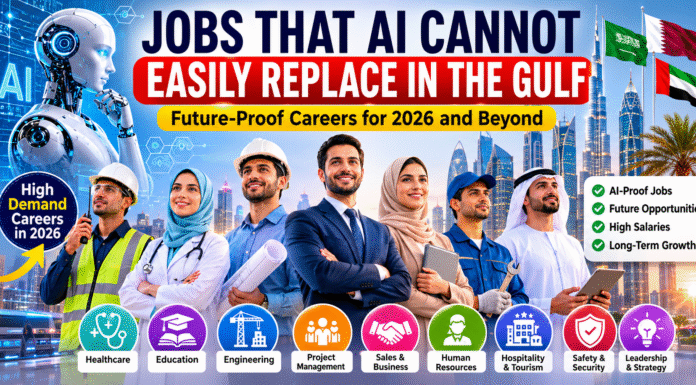 Jobs That AI Cannot Easily Replace in the Gulf: Future-Proof Careers for 2026 AI-Proof Jobs in the Gulf including healthcare, education, engineering, and management careers