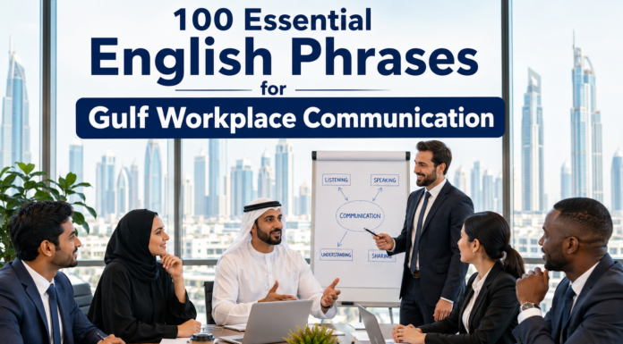 100 Essential English Phrases for Gulf Workplace Communication Part 2 English Phrases for Gulf Workplace Communication used by professionals working in UAE, Qatar, Saudi Arabia, and GCC offices