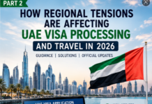 How Regional Tensions Are Affecting UAE Visa Processing and Travel in 2026 UAE Visa Processing 2026 at Dubai International Airport with international travelers