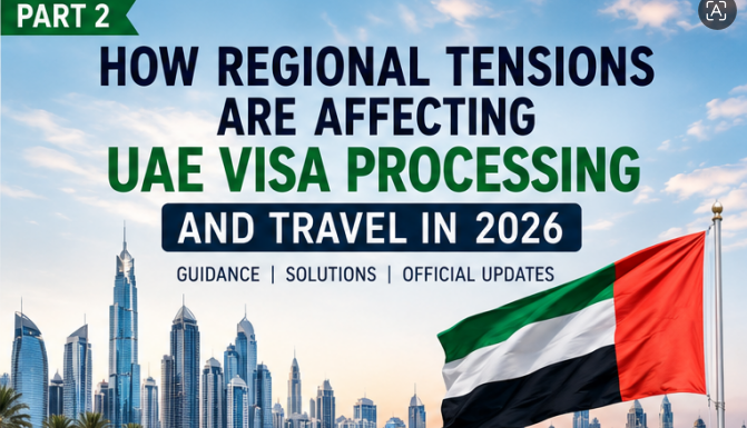 How Regional Tensions Are Affecting UAE Visa Processing and Travel in 2026 UAE Visa Processing 2026 at Dubai International Airport with international travelers